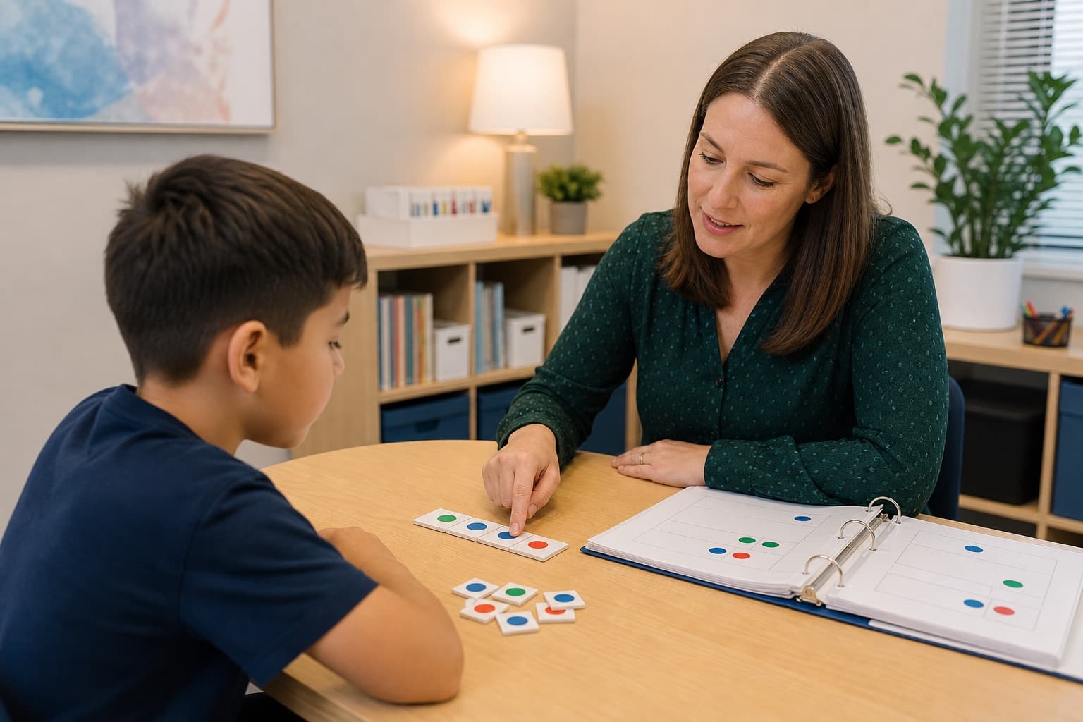 Reading intervention specialist working with a student using structured literacy techniques.