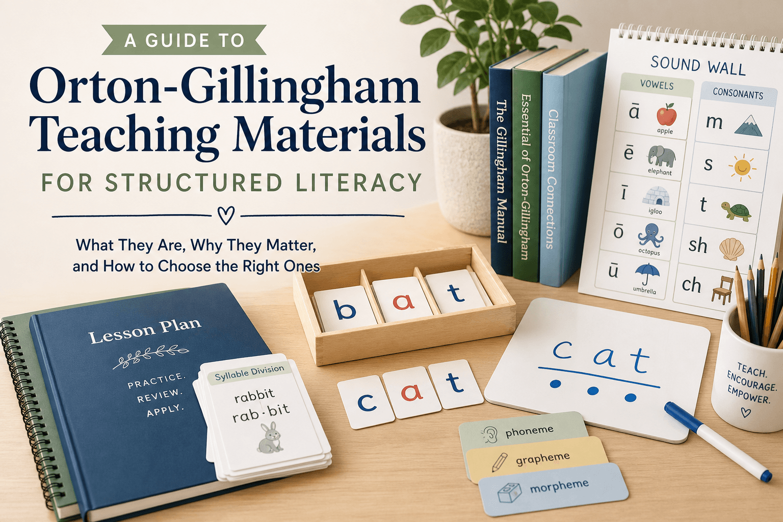 A guide to Orton-Gillingham teaching materials for structured literacy